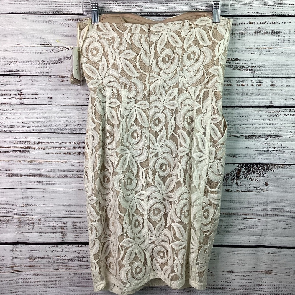 JESSICA SIMPSON SIZE 2 STRAPLESS PEARL LACE DRESS PARTY SUMMER WEDDING - Picture 11 of 16